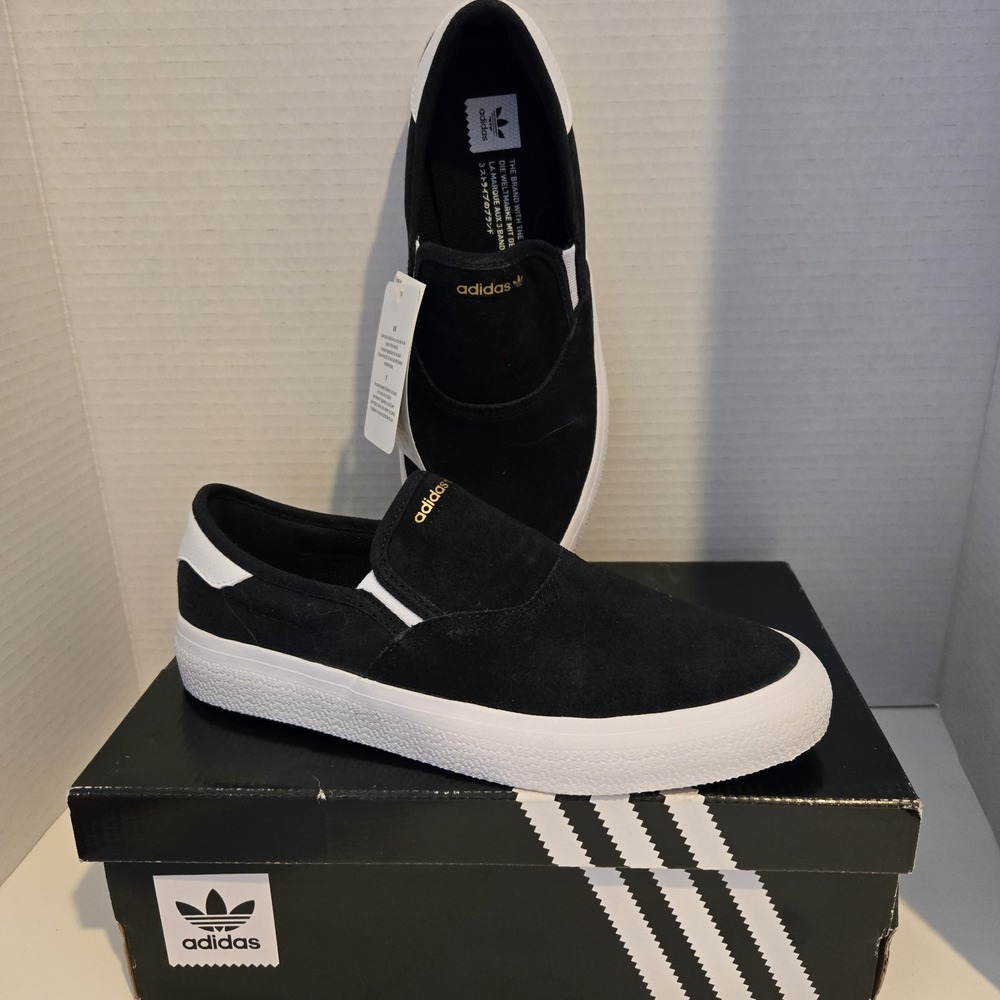 Adidas 3MC Slip Black White EG2637 Mens Womens Slip-On Shoes Sneakers Sz 5.5 New